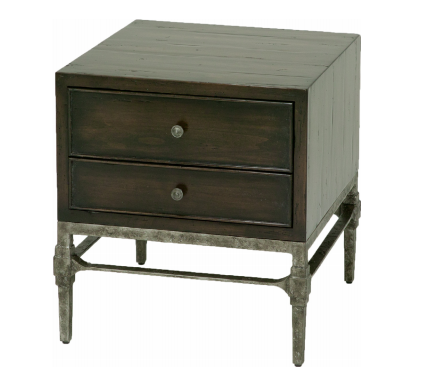 Short Nightstand with Iron Base