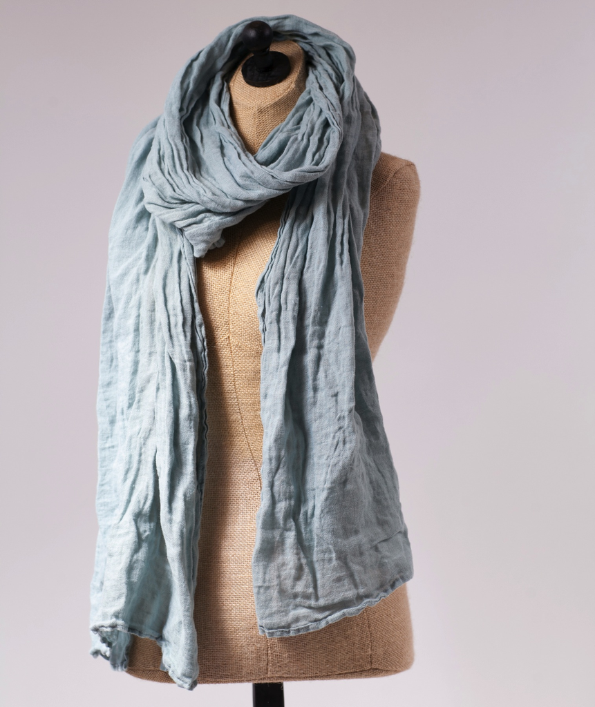 Linen Whisper Scarf In Pacific