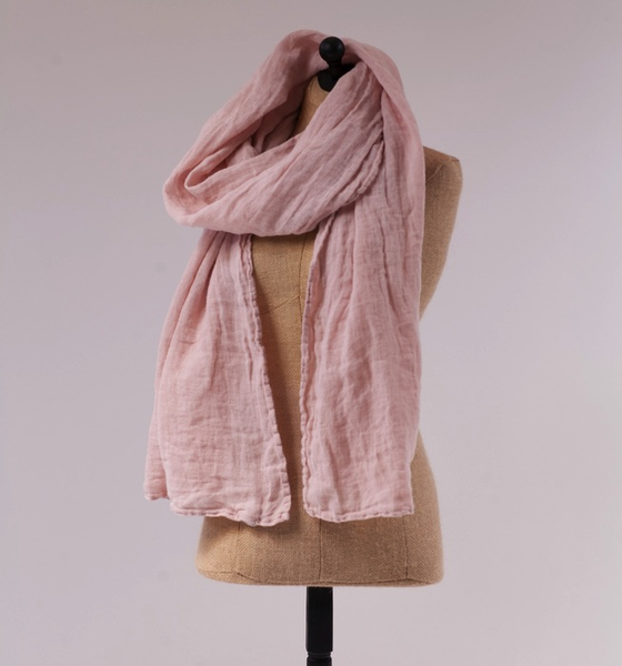 Linen Whisper Scarf In Heirloom Rose