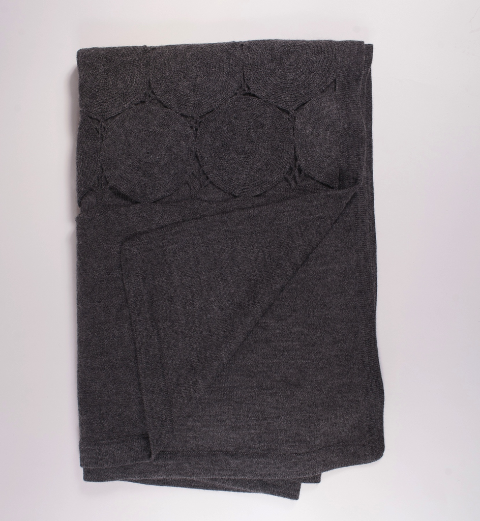 Paya Crochet Throw, Charcoal