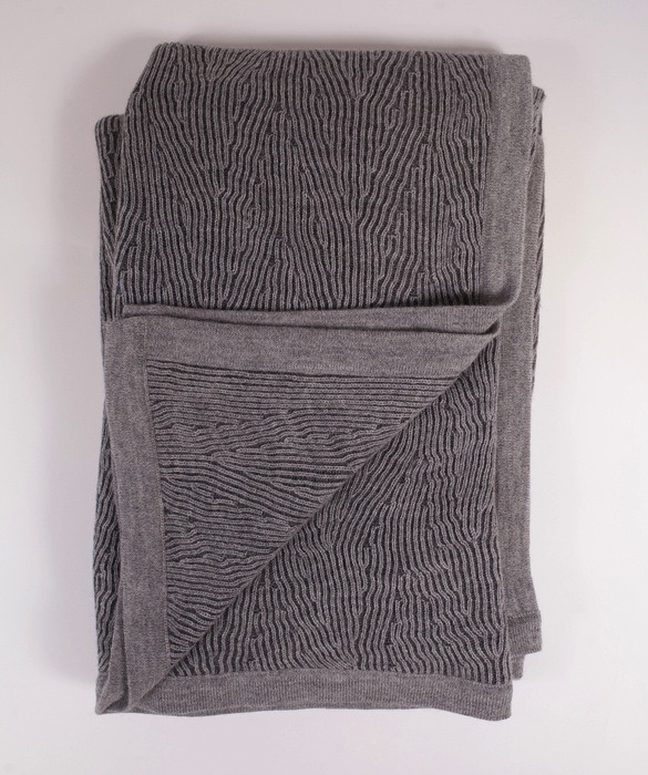 Kimsa Woven Throw, Silver/Charcoal