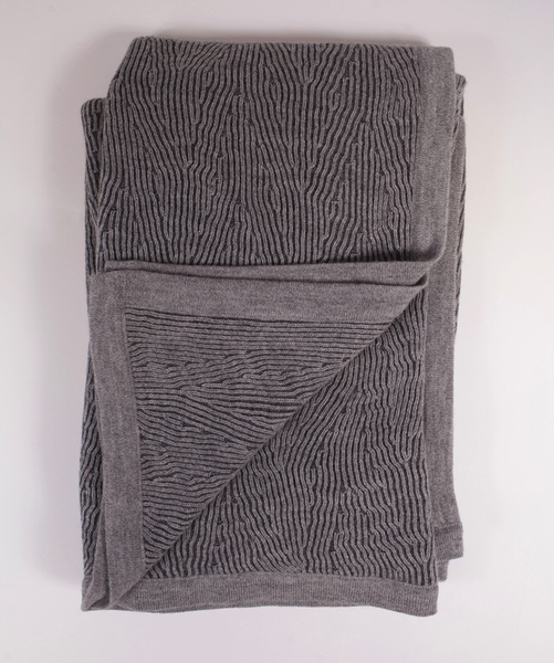 Kimsa Woven Throw, Silver/Charcoal