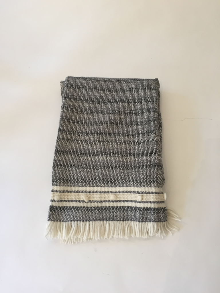 Arequipa Stripe Gray & Ivory Throw