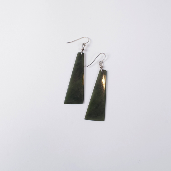 Trapezoid Jade Earings